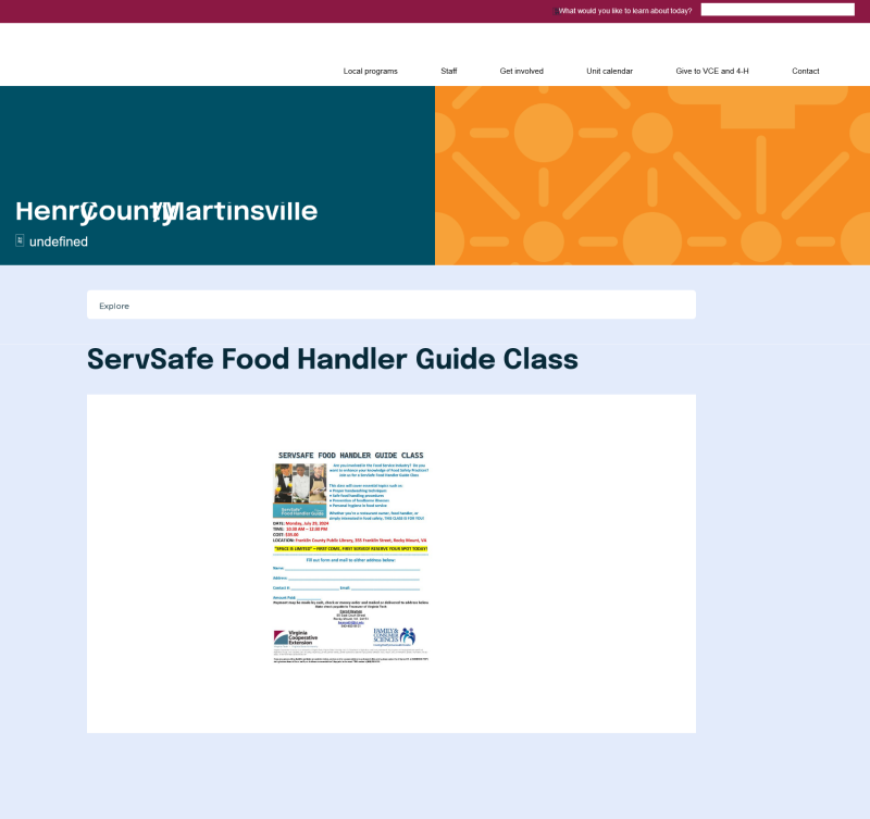 ServSafe Food Handler Guide Class